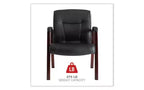 Fauteuil d'invité Alera Alera Madaris Series en cuir reconstitué avec pieds à garniture en bois, 25,39 x 25,98 x 35,62, assise/dossier noirs, base acajou