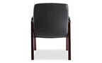 Fauteuil d'invité Alera Alera Madaris Series en cuir reconstitué avec pieds à garniture en bois, 25,39 x 25,98 x 35,62, assise/dossier noirs, base acajou