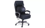 SertaPedic Cosset Big and Tall Executive Chair, Supports Up to 400 lb, 19 to 22 Seat Height, Black Seat/Back, Slate Base
