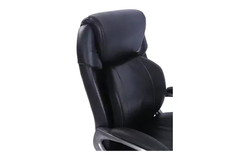 Fauteuil de bureau SertaPedic Cosset, grand et large, supporte jusqu'à 181 kg, hauteur d'assise de 48 à 56 cm, assise/dossier noir, piétement gris ardoise