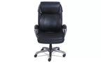 Fauteuil de bureau SertaPedic Cosset, grand et large, supporte jusqu'à 181 kg, hauteur d'assise de 48 à 56 cm, assise/dossier noir, piétement gris ardoise