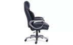 Fauteuil de bureau SertaPedic Cosset, grand et large, supporte jusqu'à 181 kg, hauteur d'assise de 48 à 56 cm, assise/dossier noir, piétement gris ardoise