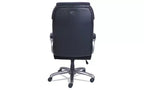 Fauteuil de bureau SertaPedic Cosset, grand et large, supporte jusqu'à 181 kg, hauteur d'assise de 48 à 56 cm, assise/dossier noir, piétement gris ardoise