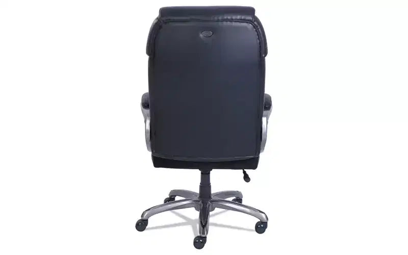 Fauteuil de bureau SertaPedic Cosset, grand et large, supporte jusqu'à 181 kg, hauteur d'assise de 48 à 56 cm, assise/dossier noir, piétement gris ardoise