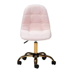 Chaise de bureau pivotante Baxton Studio Kabira contemporaine, glamour et luxueuse en tissu velours et métal