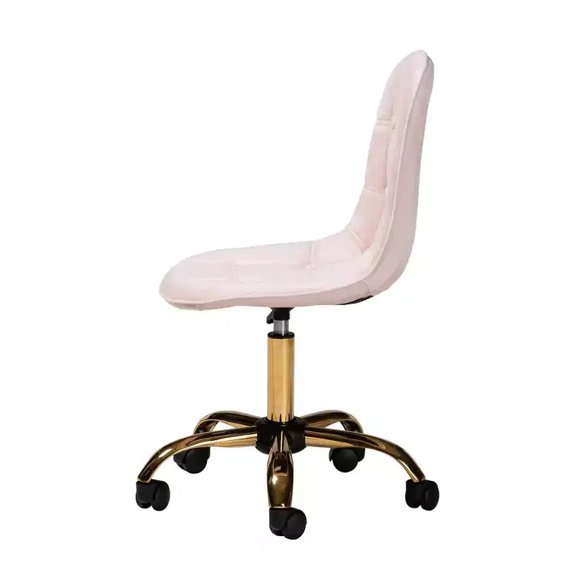 Chaise de bureau pivotante Baxton Studio Kabira contemporaine, glamour et luxueuse en tissu velours et métal