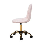 Chaise de bureau pivotante Baxton Studio Kabira contemporaine, glamour et luxueuse en tissu velours et métal