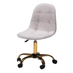 Chaise de bureau pivotante Baxton Studio Kabira contemporaine, glamour et luxueuse en tissu velours et métal