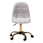 Chaise de bureau pivotante Baxton Studio Kabira contemporaine, glamour et luxueuse en tissu velours et métal