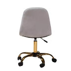 Chaise de bureau pivotante Baxton Studio Kabira contemporaine, glamour et luxueuse en tissu velours et métal