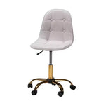 Chaise de bureau pivotante Baxton Studio Kabira contemporaine, glamour et luxueuse en tissu velours et métal