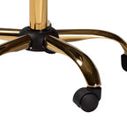 Chaise de bureau pivotante Baxton Studio Kabira contemporaine, glamour et luxueuse en tissu velours et métal