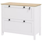 HOMCOM Classeur 2 tiroirs avec serrure, classeur latéral avec clés et barre de suspension réglable pour documents format lettre, A4 et légal