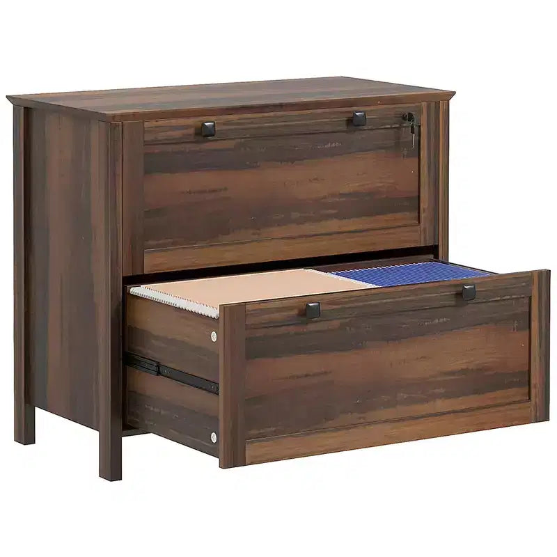 HOMCOM Classeur 2 tiroirs avec serrure, classeur latéral avec clés et barre de suspension réglable pour documents format lettre, A4 et légal
