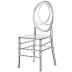Fabulaxe Modern Acrylic Phoenix Dining Chair, Stackable Transparent Party Chair, Crystal Clear Acrylic Chair for Events and Weddings