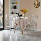 Chaise de salle à manger Phoenix moderne en acrylique Fabulaxe, chaise de fête transparente empilable, chaise en acrylique cristal transparent pour événements et mariages