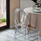 Chaise de salle à manger Phoenix moderne en acrylique Fabulaxe, chaise de fête transparente empilable, chaise en acrylique cristal transparent pour événements et mariages