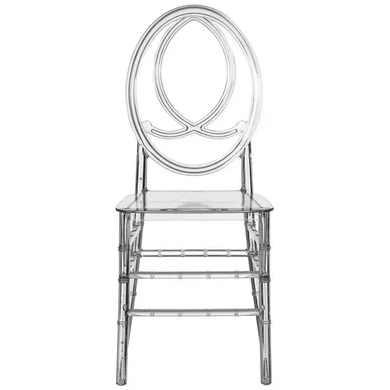 Chaise de salle à manger Phoenix moderne en acrylique Fabulaxe, chaise de fête transparente empilable, chaise en acrylique cristal transparent pour événements et mariages