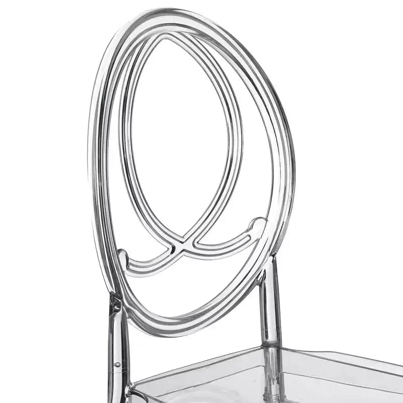 Chaise de salle à manger Phoenix moderne en acrylique Fabulaxe, chaise de fête transparente empilable, chaise en acrylique cristal transparent pour événements et mariages