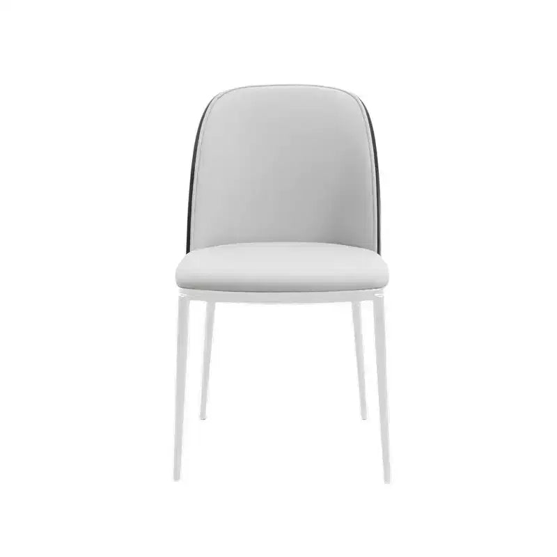 LeisureMod Tule Chaise de Salle à Manger Moderne avec Assise en Cuir PU, Velours ou Daim et Cadre en Acier Blanc - Cuisine, Salle à Manger, Maison, Café, Sièges