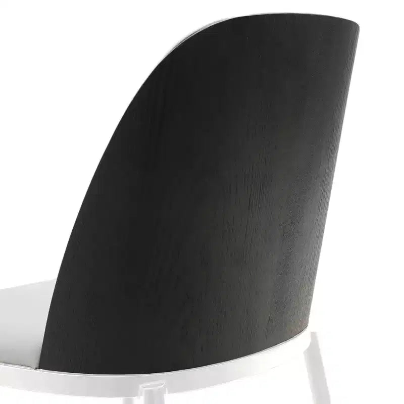 LeisureMod Tule Chaise de Salle à Manger Moderne avec Assise en Cuir PU, Velours ou Daim et Cadre en Acier Blanc - Cuisine, Salle à Manger, Maison, Café, Sièges