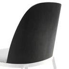 LeisureMod Tule Chaise de Salle à Manger Moderne avec Assise en Cuir PU, Velours ou Daim et Cadre en Acier Blanc - Cuisine, Salle à Manger, Maison, Café, Sièges