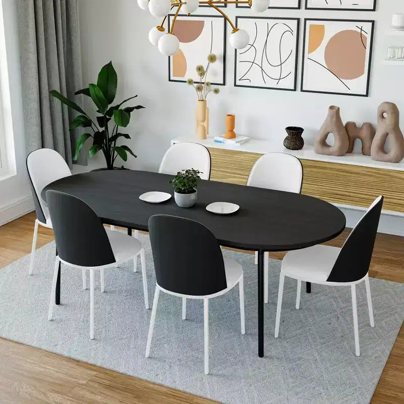 LeisureMod Tule Chaise de Salle à Manger Moderne avec Assise en Cuir PU, Velours ou Daim et Cadre en Acier Blanc - Cuisine, Salle à Manger, Maison, Café, Sièges