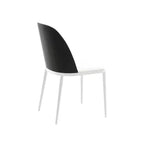 LeisureMod Tule Chaise de Salle à Manger Moderne avec Assise en Cuir PU, Velours ou Daim et Cadre en Acier Blanc - Cuisine, Salle à Manger, Maison, Café, Sièges
