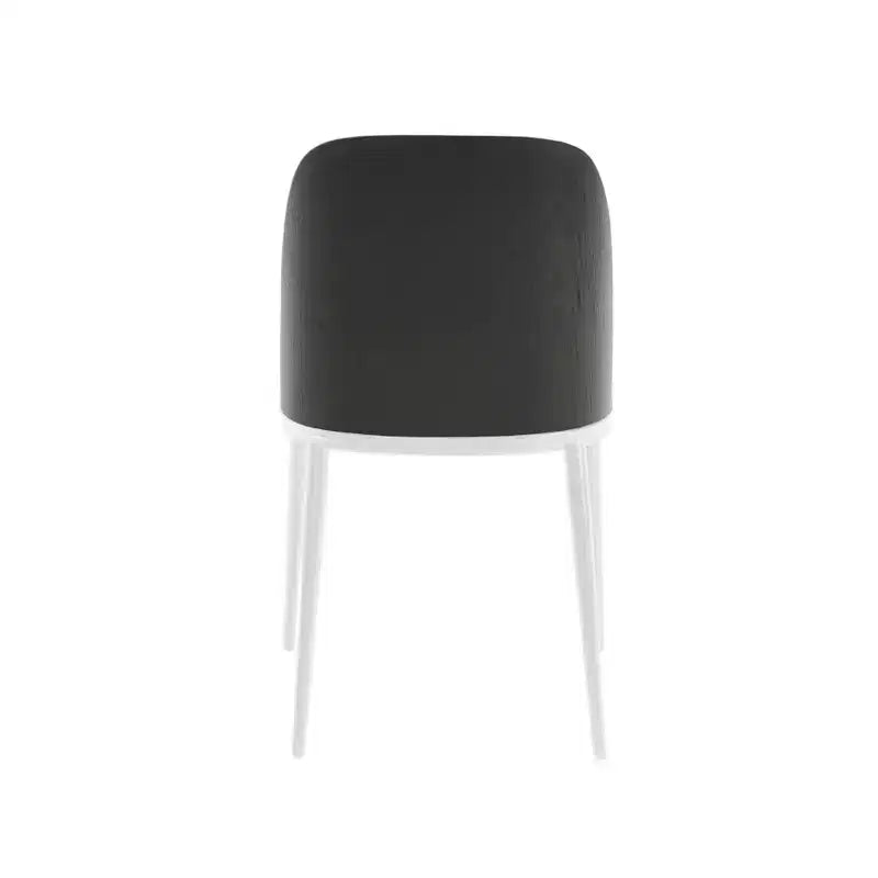 LeisureMod Tule Chaise de Salle à Manger Moderne avec Assise en Cuir PU, Velours ou Daim et Cadre en Acier Blanc - Cuisine, Salle à Manger, Maison, Café, Sièges