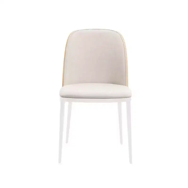 LeisureMod Tule Chaise de Salle à Manger Moderne avec Assise en Cuir PU, Velours ou Daim et Cadre en Acier Blanc - Cuisine, Salle à Manger, Maison, Café, Sièges