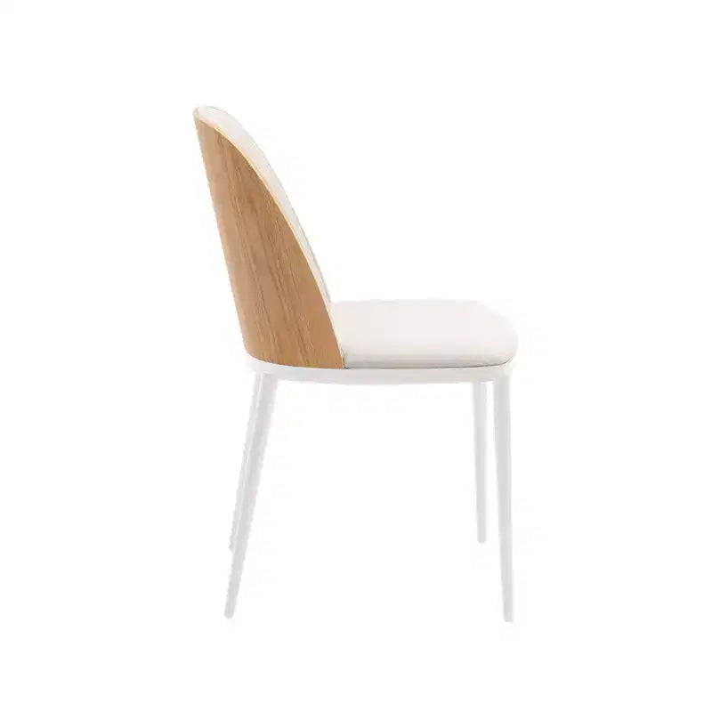 LeisureMod Tule Chaise de Salle à Manger Moderne avec Assise en Cuir PU, Velours ou Daim et Cadre en Acier Blanc - Cuisine, Salle à Manger, Maison, Café, Sièges
