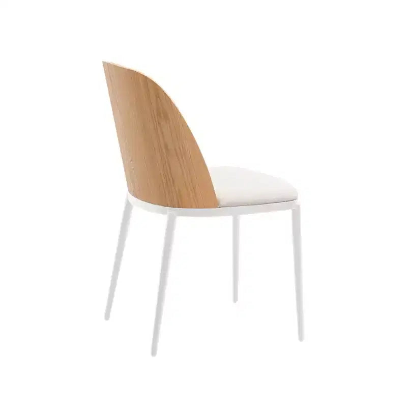 LeisureMod Tule Chaise de Salle à Manger Moderne avec Assise en Cuir PU, Velours ou Daim et Cadre en Acier Blanc - Cuisine, Salle à Manger, Maison, Café, Sièges