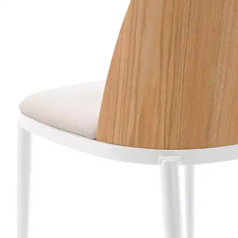 LeisureMod Tule Chaise de Salle à Manger Moderne avec Assise en Cuir PU, Velours ou Daim et Cadre en Acier Blanc - Cuisine, Salle à Manger, Maison, Café, Sièges