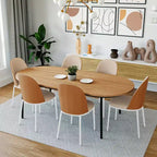 LeisureMod Tule Chaise de Salle à Manger Moderne avec Assise en Cuir PU, Velours ou Daim et Cadre en Acier Blanc - Cuisine, Salle à Manger, Maison, Café, Sièges