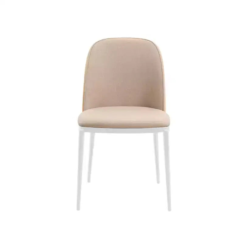 LeisureMod Tule Chaise de Salle à Manger Moderne avec Assise en Cuir PU, Velours ou Daim et Cadre en Acier Blanc - Cuisine, Salle à Manger, Maison, Café, Sièges