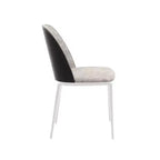 LeisureMod Tule Chaise de Salle à Manger Moderne avec Assise en Cuir PU, Velours ou Daim et Cadre en Acier Blanc - Cuisine, Salle à Manger, Maison, Café, Sièges
