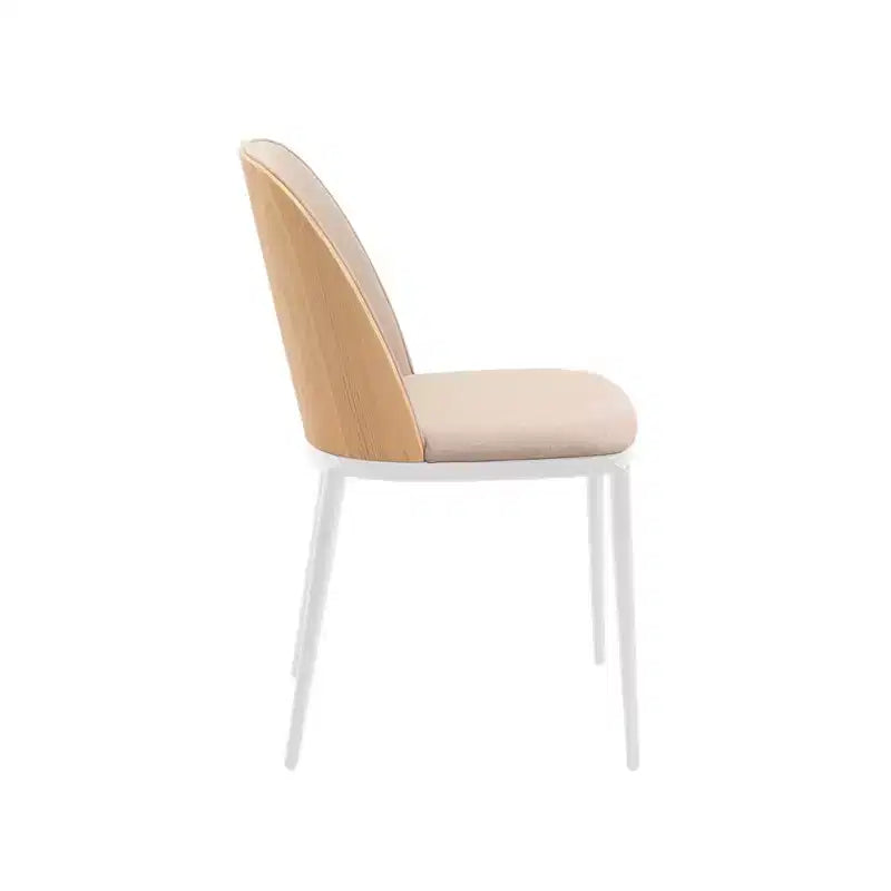LeisureMod Tule Chaise de Salle à Manger Moderne avec Assise en Cuir PU, Velours ou Daim et Cadre en Acier Blanc - Cuisine, Salle à Manger, Maison, Café, Sièges