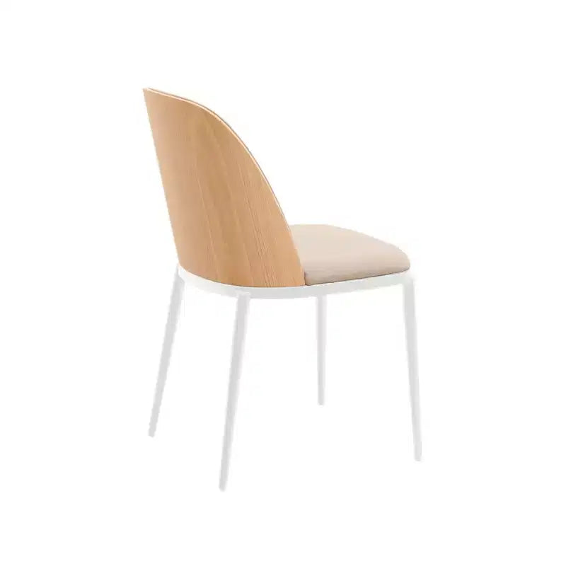 LeisureMod Tule Chaise de Salle à Manger Moderne avec Assise en Cuir PU, Velours ou Daim et Cadre en Acier Blanc - Cuisine, Salle à Manger, Maison, Café, Sièges