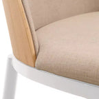 LeisureMod Tule Chaise de Salle à Manger Moderne avec Assise en Cuir PU, Velours ou Daim et Cadre en Acier Blanc - Cuisine, Salle à Manger, Maison, Café, Sièges