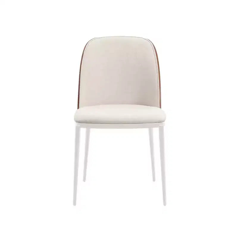 LeisureMod Tule Chaise de Salle à Manger Moderne avec Assise en Cuir PU, Velours ou Daim et Cadre en Acier Blanc - Cuisine, Salle à Manger, Maison, Café, Sièges