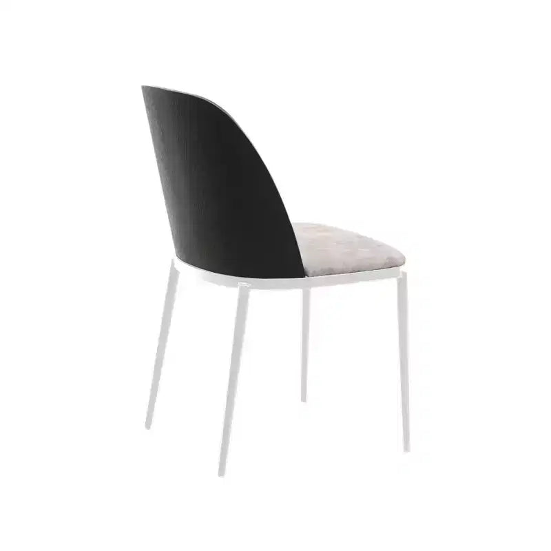 LeisureMod Tule Chaise de Salle à Manger Moderne avec Assise en Cuir PU, Velours ou Daim et Cadre en Acier Blanc - Cuisine, Salle à Manger, Maison, Café, Sièges