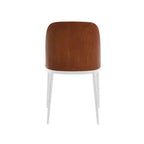 LeisureMod Tule Chaise de Salle à Manger Moderne avec Assise en Cuir PU, Velours ou Daim et Cadre en Acier Blanc - Cuisine, Salle à Manger, Maison, Café, Sièges