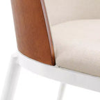 LeisureMod Tule Chaise de Salle à Manger Moderne avec Assise en Cuir PU, Velours ou Daim et Cadre en Acier Blanc - Cuisine, Salle à Manger, Maison, Café, Sièges