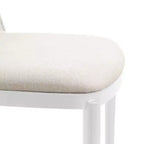 LeisureMod Tule Chaise de Salle à Manger Moderne avec Assise en Cuir PU, Velours ou Daim et Cadre en Acier Blanc - Cuisine, Salle à Manger, Maison, Café, Sièges