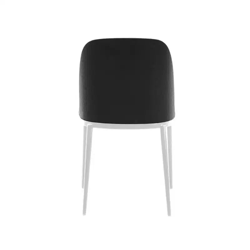 LeisureMod Tule Chaise de Salle à Manger Moderne avec Assise en Cuir PU, Velours ou Daim et Cadre en Acier Blanc - Cuisine, Salle à Manger, Maison, Café, Sièges