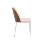 LeisureMod Tule Chaise de Salle à Manger Moderne avec Assise en Cuir PU, Velours ou Daim et Cadre en Acier Blanc - Cuisine, Salle à Manger, Maison, Café, Sièges