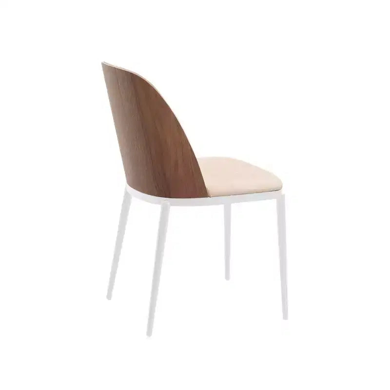 LeisureMod Tule Chaise de Salle à Manger Moderne avec Assise en Cuir PU, Velours ou Daim et Cadre en Acier Blanc - Cuisine, Salle à Manger, Maison, Café, Sièges