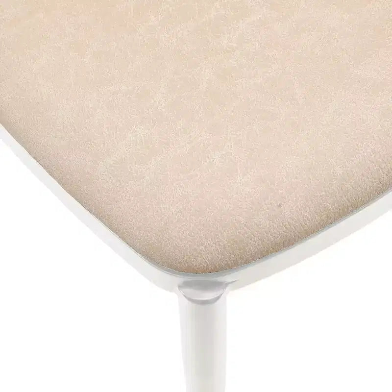 LeisureMod Tule Chaise de Salle à Manger Moderne avec Assise en Cuir PU, Velours ou Daim et Cadre en Acier Blanc - Cuisine, Salle à Manger, Maison, Café, Sièges
