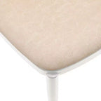 LeisureMod Tule Chaise de Salle à Manger Moderne avec Assise en Cuir PU, Velours ou Daim et Cadre en Acier Blanc - Cuisine, Salle à Manger, Maison, Café, Sièges