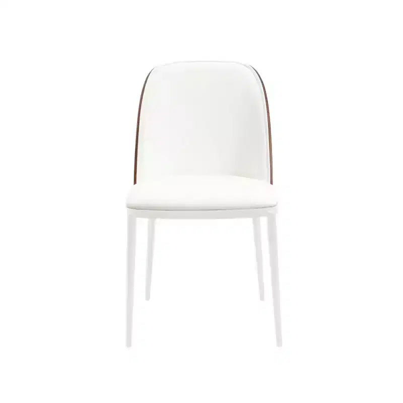 LeisureMod Tule Chaise de Salle à Manger Moderne avec Assise en Cuir PU, Velours ou Daim et Cadre en Acier Blanc - Cuisine, Salle à Manger, Maison, Café, Sièges